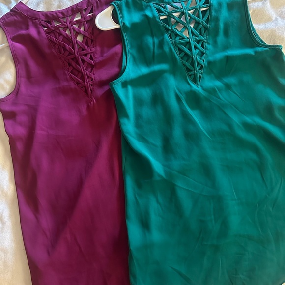 Purple and green lattice cutout tops - Picture 2 of 2